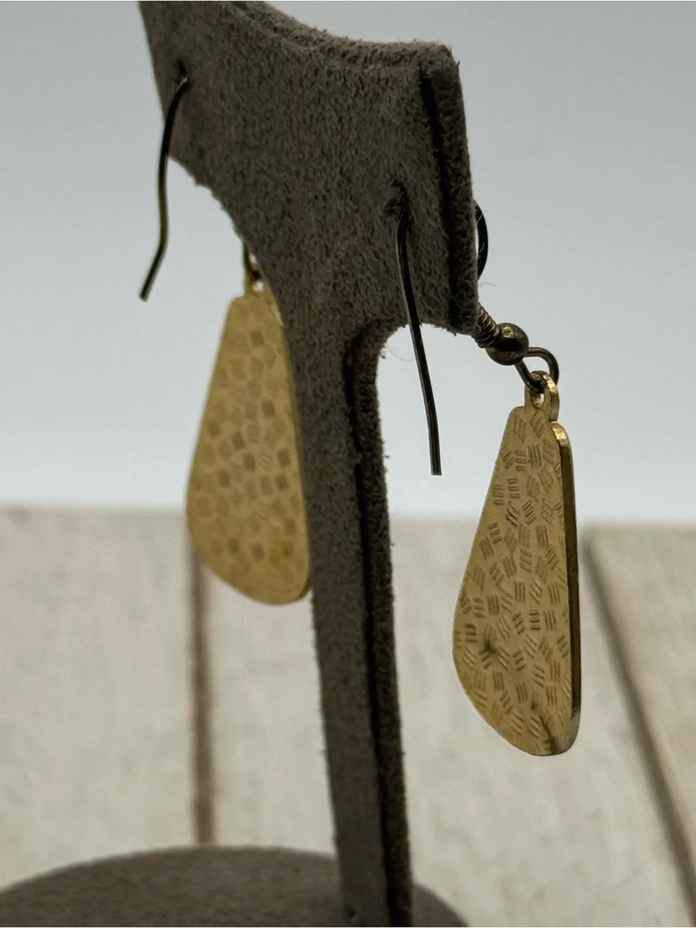 Gold-Tone Red cloisonné Floral Drop Earrings
